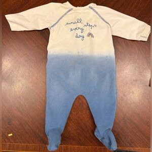 Ombre Cream and Blue Footed One-Piece for Babies